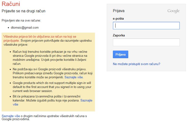 Google Računi Prijava Druga Login