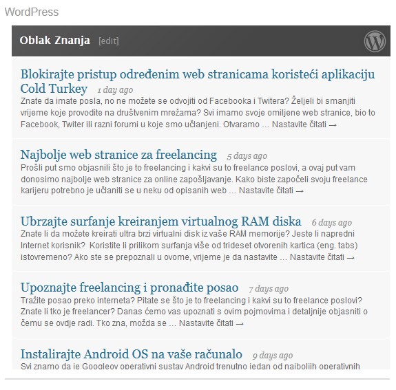 LinkedIn WordPress aplikacija