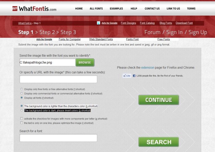 WhatFontis naslovna stranica WhatFontis naslovna stranica