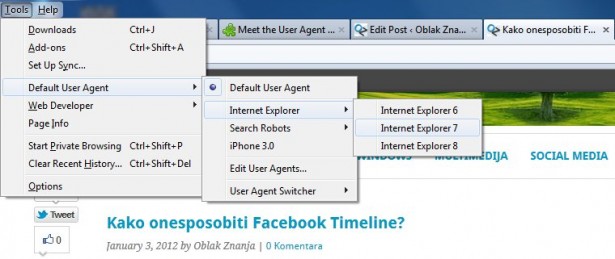 Timeline firefox user agent 2