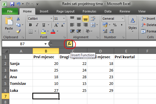 Zbrajanje radnih sati