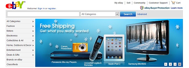 eBay pocetna stranica