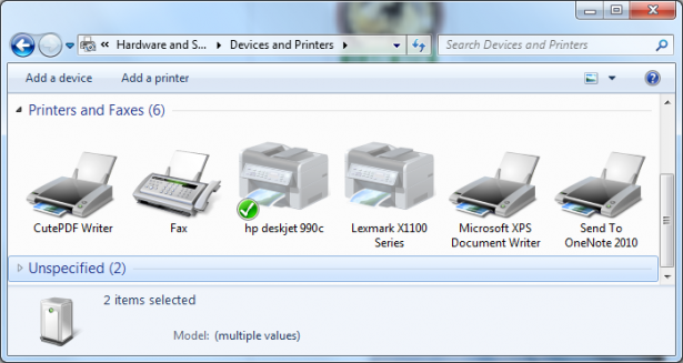 CutePDF Devices and Printers