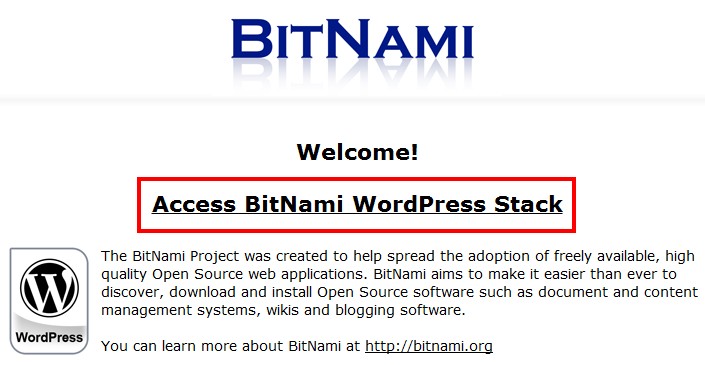 Bitnami WordPress stack Bitnami WordPress stack