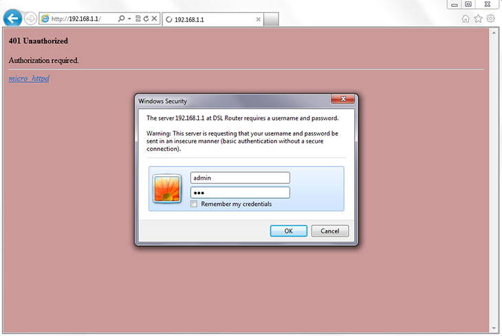 Router login