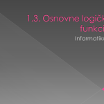 1.3. Osnovne logičke funkcije