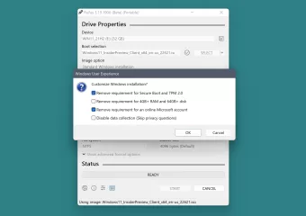 Alat za USB instalaciju RUFUS uklanja zahtjeve za Microsoft računom u sustavu Windows 11 (i još više)