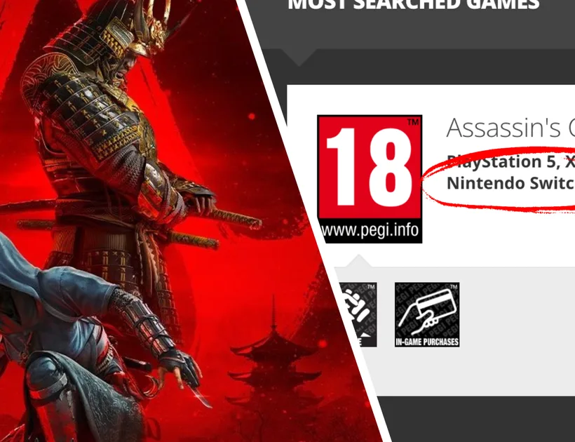 PEGI web stranica curenje sugerira da Assassin’s Creed Shadows dolazi na Nintendo Switch 2