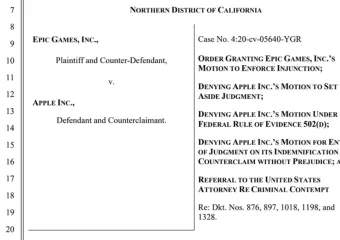 Epske igre izvlače pobjedu u najnovijoj presudi sudske presude u slučaju Apple AntiTtrust