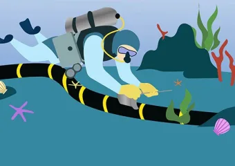 Narančaste zemlje prvi Medusa podmorni kabel u Marseilleu